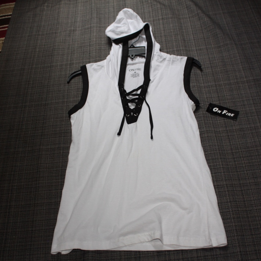 On fire sleeveless hoodie